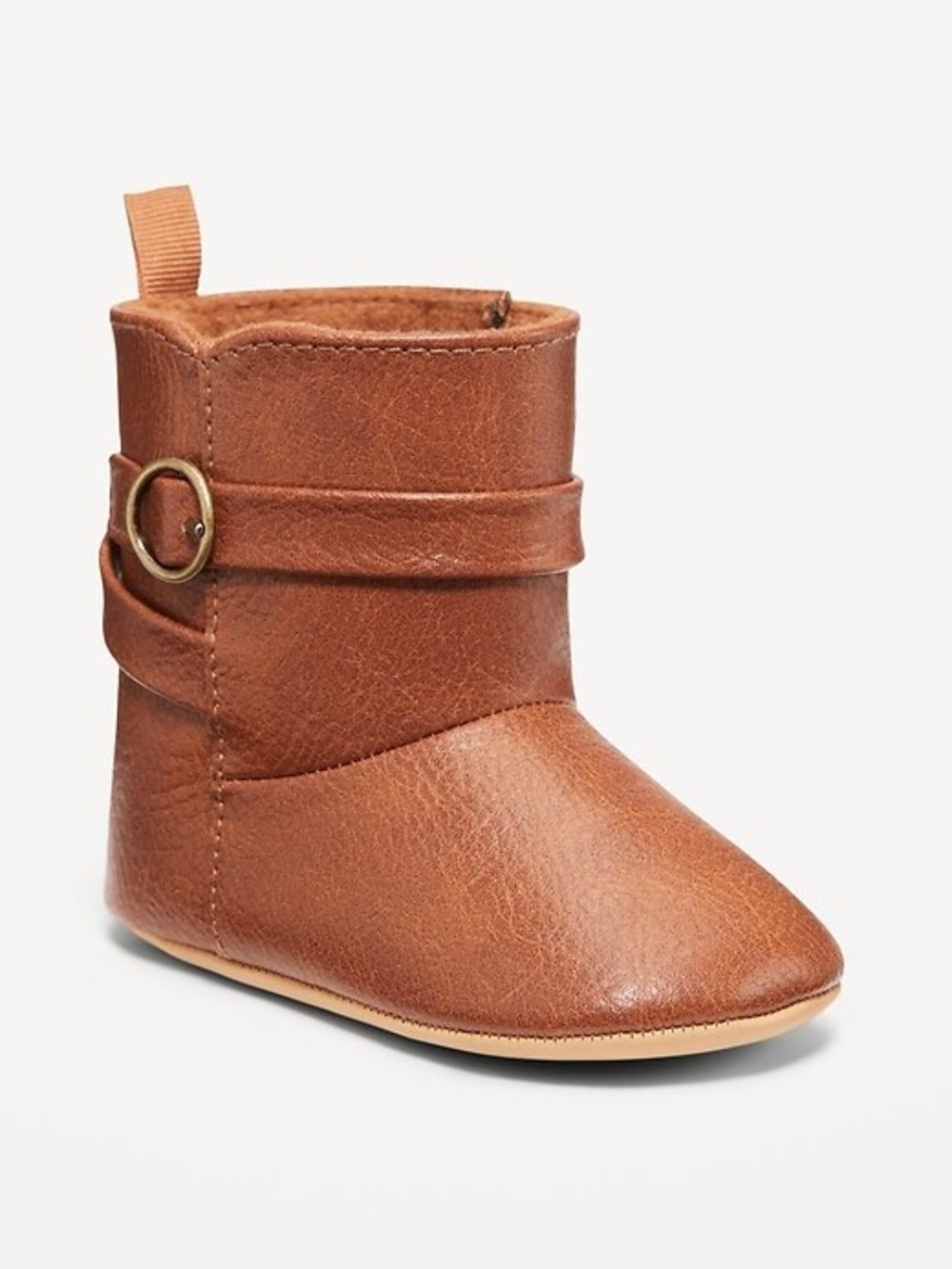 Old Navy Toddler Brown Faux-Leather Ankle Boot with Buckle